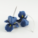 Kolczyki wiszące - niebieskie irysy - Segitanna w Biżuteria/Kolczyki