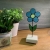 Witraż Kwiatek - niebieski (szkło antyczne)