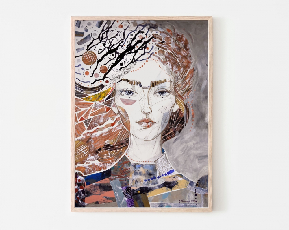 Plakat Niespokojny wiatr 50x70 cm / Gabriela Krawczyk / Dekoracja Wnętrz / Rysunki i Grafiki