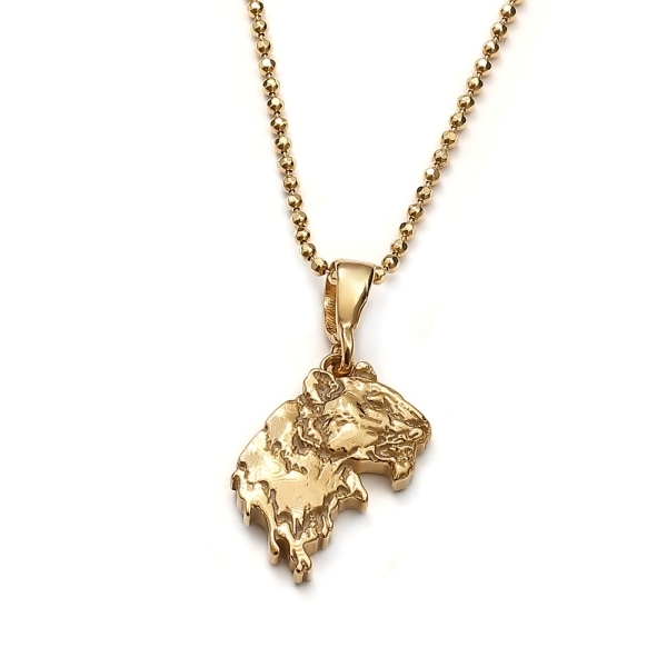 Tygrys mini amulet ze złoconego srebra / Cztery Humory / Biżuteria / Wisiory