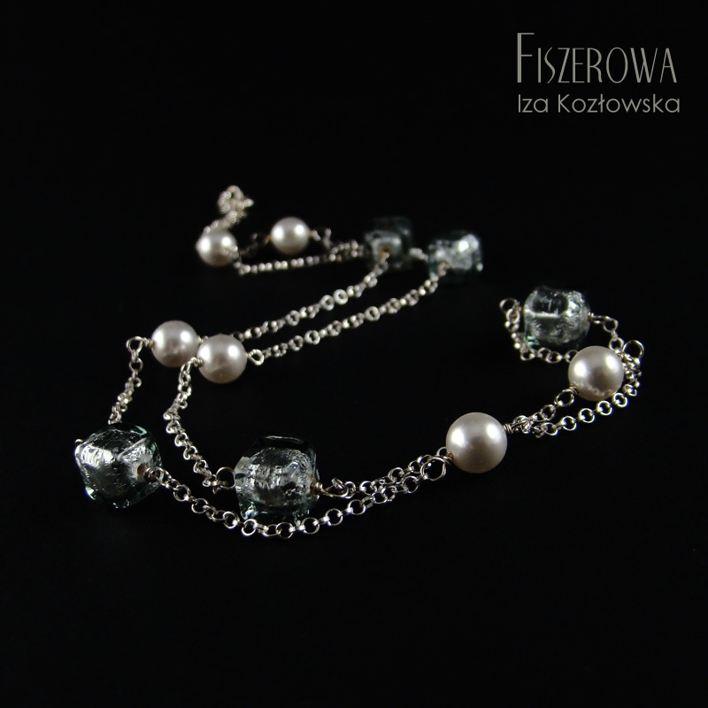 Business Murano - silver & gray / Fiszerowa / Biżuteria / Naszyjniki