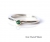 Srebrny pierścionek z zieloną cyrkonią w złotej oprawie