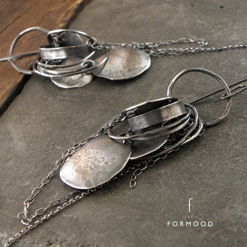 oksydowane srebro 2 - kolekcja formHOOP / formood / Biżuteria / Kolczyki