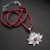 Lotus Flower V - srebrny wisior z rubinem - Kwiat Lotosu / Fiann / Biżuteria / Wisiory