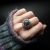 Sparks of Life - srebrny pierścionek z czarnym kamieniem słonecznym / Fiann / Biżuteria / Pierścionki