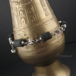 VESUVIO - srebrna bransoletka z lawą wulkaniczną