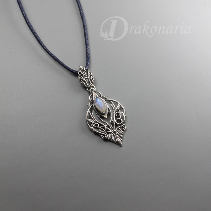 Sindarin - Narn, wisiorek z kamieniem księżycowym / Drakonaria / Biżuteria / Wisiory