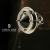 MAGNIFYING GLASS VI- pierścionek srebrny z czarną cyrkonią