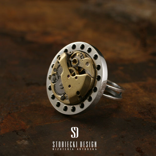 SEN ZEGARMISTRZA Nr11- pierścionek z mechanizmem zegarkowym / stobieckidesign / Biżuteria / Pierścionki