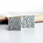 SECRET CODE - srebrne spinki do mankietow z kodem QR