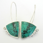 TURQUOISE TRIANGLE - kolczyki z turkusami i cyrkoniami