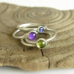 BLUE,VIOLET, GREEN - komplet pierscionkow