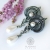 Perłowe meduzy - srebrne kolczyki wire-wrapping z perłami seashell / Alabama Studio / Biżuteria / Kolczyki