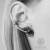 Black ear cuff - srebrna nausznica w komplecie ze sztyftem / Alabama Studio / Biżuteria / Kolczyki
