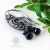 Black shine - srebrne kolczyki  wire wrapping z czarnym spinelem / Alabama Studio / Biżuteria / Kolczyki