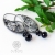 Black shine - srebrne kolczyki  wire wrapping z czarnym spinelem / Alabama Studio / Biżuteria / Kolczyki