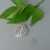 White monstera - midi - nowoczesny, minimalistyczny wisior z satynowanego srebra / Alabama Studio / Biżuteria / Wisiory