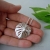 White monstera - midi - nowoczesny, minimalistyczny wisior z satynowanego srebra / Alabama Studio / Biżuteria / Wisiory