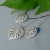 White monstera - midi - nowoczesny, minimalistyczny wisior z satynowanego srebra / Alabama Studio / Biżuteria / Wisiory