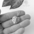 White monstera - mini - nowoczesny, minimalistyczny wisior z satynowanego srebra / Alabama Studio / Biżuteria / Wisiory