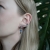 Wing ear climber - srebrna nausznica z kianitem i sztyft do kompletu / Alabama Studio / Biżuteria / Kolczyki