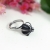 Tourmaline black - minimalistyczny, srebrny pierścionek z czarnym turmalinem