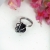 Tourmaline black - minimalistyczny, srebrny pierścionek z czarnym turmalinem / Alabama Studio / Biżuteria / Pierścionki