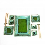 ceramiczny zestaw do sushi w zieleni