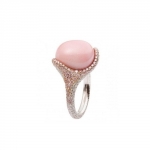 Pierścionek z różowa perłą - atelier Skrocki w Biżuteria/Pierścionki