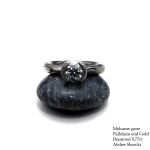 Mokume Gane pierścionek z diamentem 0,77ct - atelier Skrocki w Biżuteria/Pierścionki
