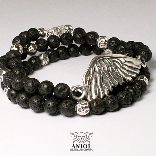 LIKE AN ANGEL (black) - bransoleta / Anioł / Biżuteria / Bransolety