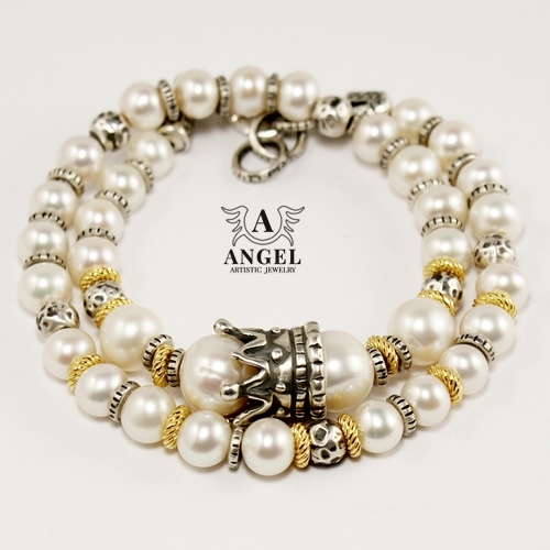  WHITE CROWN (gold) - bransoleta / Anioł / Biżuteria / Bransolety