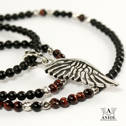  LIKE AN ANGEL (black & brown) - naszyjnik / Anioł / Biżuteria / Naszyjniki