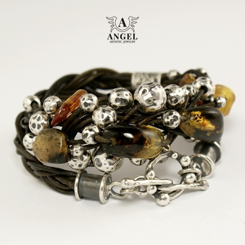 Baltic Amber - bransoleta z bursztynem / Anioł / Biżuteria / Bransolety