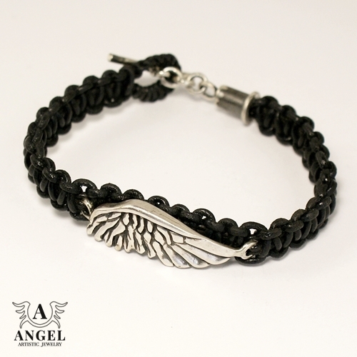 LIKE AN ANGEL (leather strap) - bransoleta / Anioł / Biżuteria / Bransolety