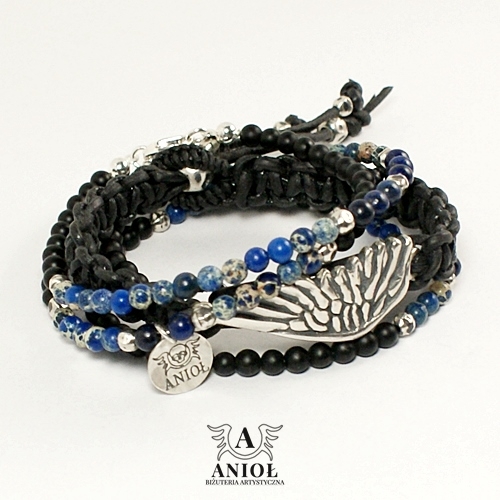 LIKE AN ANGEL (leather strap) - komplet 2 bransolet / Anioł / Biżuteria / Bransolety