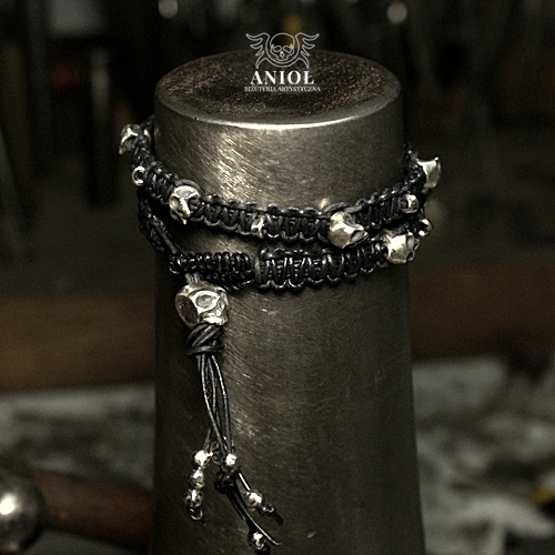 NOMADA (black strap, skull) - bransoleta skórzana / Anioł / Biżuteria / Bransolety