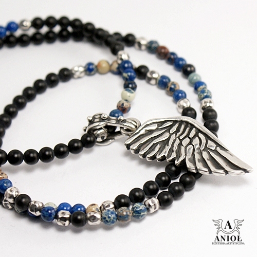  LIKE AN ANGEL (black & blue) - naszyjnik / Anioł / Biżuteria / Naszyjniki