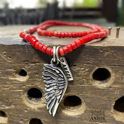  LIKE AN ANGEL (red coral) - naszyjnik / Anioł / Biżuteria / Naszyjniki