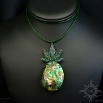Inyanja, wisior z muszlą paua (abalone), beading - Sol w Biżuteria/Wisiory