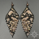 Snake Skin, czarnobeżowe "indiańskie" kolczyki, beading - Sol w Biżuteria/Kolczyki