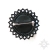 Fleur Noire, broszka z onyksem, beading, haft koralikowy / Sol / Biżuteria / Broszki
