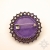Amethyst, broszka z kryształem Swarovskiego, haft koralikowy / Sol / Biżuteria / Broszki