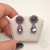 Amethyst, kolczyki z kryształami Swarovskiego, beading / Sol / Biżuteria / Kolczyki