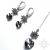 Serca Silver Night, kolczyki z kryształami Swarovskiego, beading / Sol / Biżuteria / Kolczyki