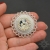 Crystal, broszka z kryształem Swarovskiego, haft koralikowy / Sol / Biżuteria / Broszki