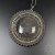 Celebros II, wisior ze srebrnym obsydianem, haft koralikowy / Sol / Biżuteria / Wisiory