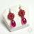 Fuchsia, kolczyki z kryształami Swarovskiego, beading / Sol / Biżuteria / Kolczyki
