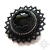 Fleur Noire, broszka z onyksem, beading, haft koralikowy / Sol / Biżuteria / Broszki