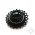 Fleur Noire, broszka z onyksem, beading, haft koralikowy / Sol / Biżuteria / Broszki
